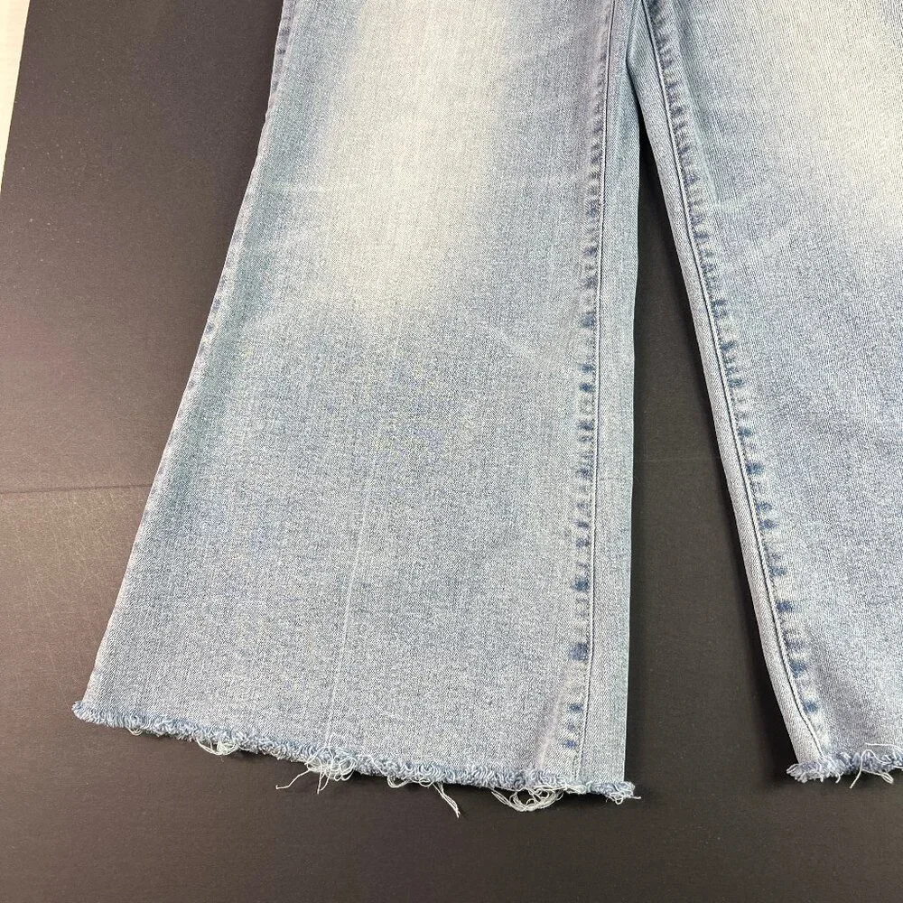 Pistola Jeans Womens Petite 26x24* Izzy Wide Leg Crop Blue Raw Hem Denim Tag 26P - Picture 6 of 16